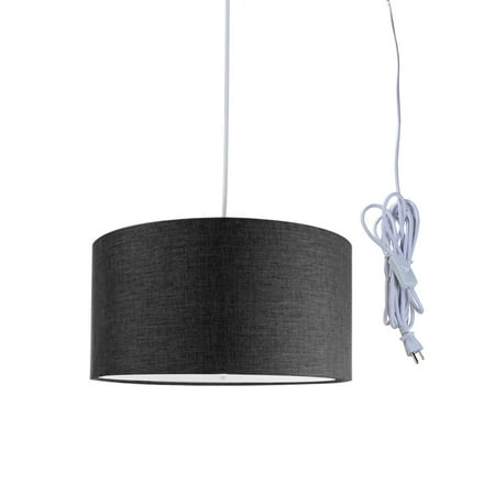 Granite Gray 2 Light Swag Plug-In Pendant with Diffuser