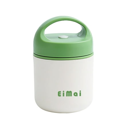 

Hinvhai 304 Stainless Steel Insulated Breakfast Cup with Lid Spoon Milk Oatmeal Cup Household Portable Take Out office Worker Mug