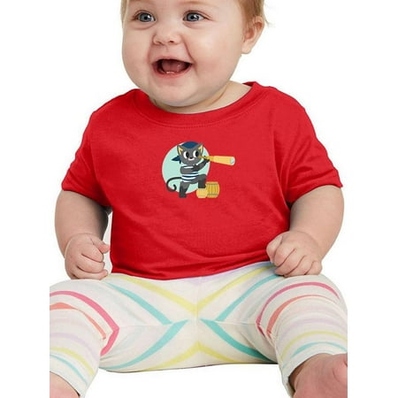 Pirate Cat With A Telescope T-Shirt Infant -Image by Shutterstock 12 Months