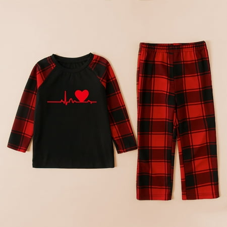 purcolt Unisex 2 Piece Pajamas Set Christmas Family Matching Parent-child Sleepwear Heart Printed Long Sleeve Round Neck Top with Plaid Pants Soft Loungewear Suit-Kids
purcolt Unisex 2 Piece Pajamas Set Christmas Family Matching Parent-child Sleepwear Heart Printed Long Sleeve Round Neck Top with Plaid Pants Soft Loungewear Suit-Kids