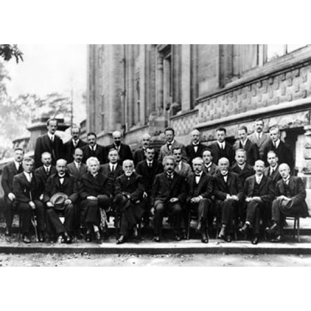 1927 Solvay Conference on Quantum Mechanics Stretched Canvas - (30 x 22)