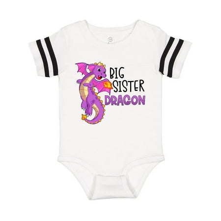 Inktastic Big Sister Cute Purple Dragon Gift Baby Girl Bodysuit