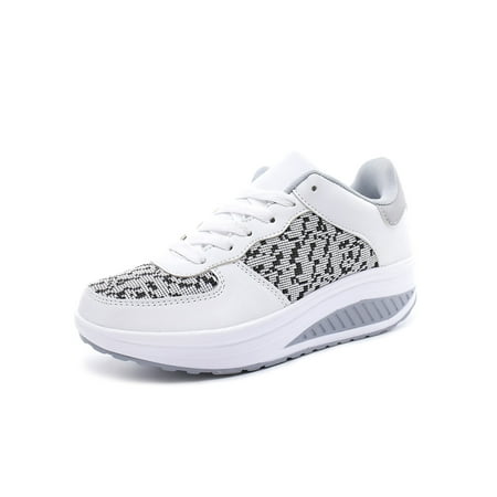 Fangasis Womens Trainers Wedge Sneakers Casual Athletic Shoes Women Walking Shoe Workout Breathable Lace Up White Gray 7
Fangasis Womens Trainers Wedge Sneakers Casual Athletic Shoes Women Walking Shoe Workout Breathable Lace Up White Gray 7