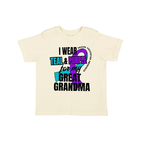 Inktastic Suicide Prevention I Wear Teal and Purple For My Great Grandma Gift Toddler Boy or Toddler Girl T-Shirt
Inktastic Suicide Prevention I Wear Teal and Purple For My Great Grandma Gift Toddler Boy or Toddler Girl T-Shirt