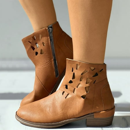 Ankle Boots Fashion Autumn Women Ankle Boots Thick Heel Middle Heel Round Toe Side Zipper Solid Color Hollow Out Breathable Comfortable
Ankle Boots Fashion Autumn Women Ankle Boots Thick Heel Middle Heel Round Toe Side Zipper Solid Color Hollow Out Breathable Comfortable