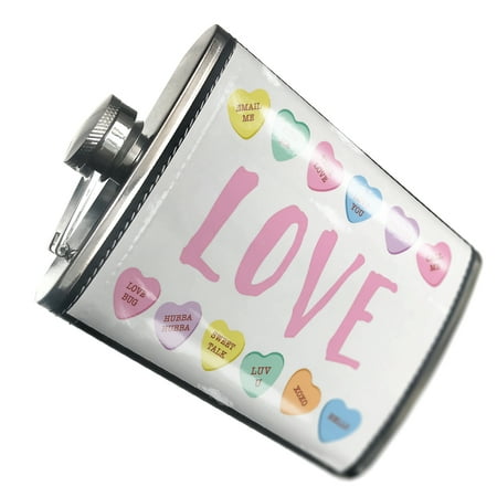 NEONBLOND Flask Love Valentine s Day Conversation Hearts Border