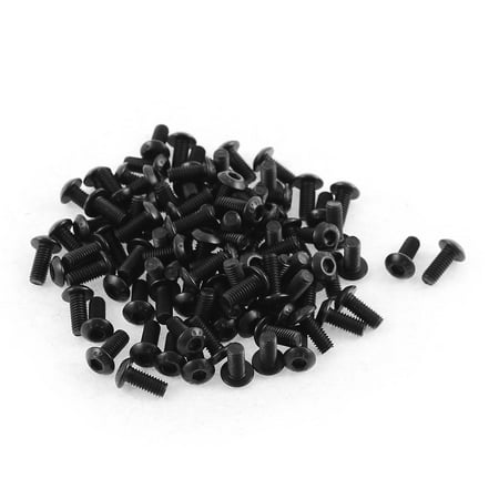 M3x7mm Thread 10.9 Alloy Steel Button Head Hex Socket Cap Screw Bolt 100pcs