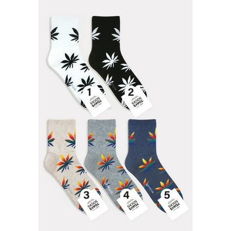 Men s Crew Hemp Board Socks - 5 Pair Set