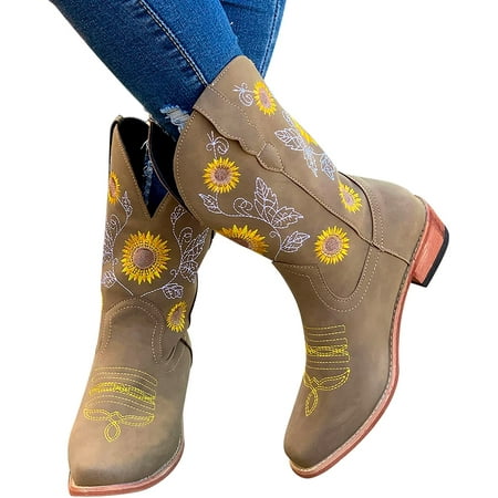 Womens Platform Ankle Boots Western Cowboy Boot Pointed Toe Fashion Retro Classic Boot Pull-On Low Heel Ankle Booties
Womens Platform Ankle Boots Western Cowboy Boot Pointed Toe Fashion Retro Classic Boot Pull-On Low Heel Ankle Booties