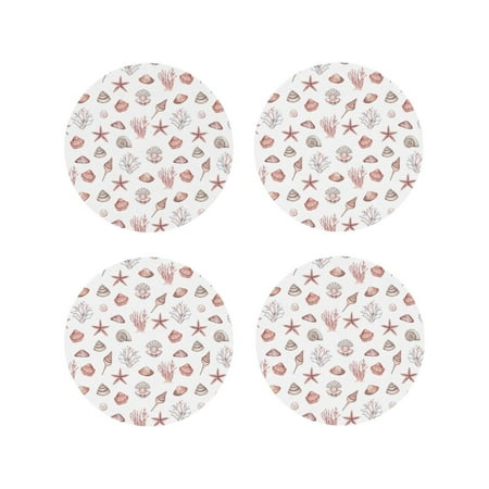 Leather Coasters Set of 4 - Conch Shell No.J933 Lightweight Non-Slip Drink Coasters for Desk Anti-Scalding Desk Cup Coasters for Office Table Decor Round Shape
Leather Coasters Set of 4 - Conch Shell No.J933 Lightweight Non-Slip Drink Coasters for Desk Anti-Scalding Desk Cup Coasters for Office Table Decor Round Shape