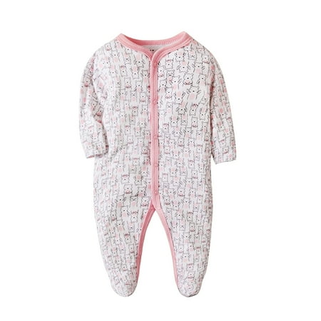 Yubatuo Toddler Infant Baby Boys Girls Romper Sleep And Play Pajamas One-peice Romper Red 66/9m