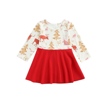 Ma&Baby Girls Christmas Dress Kids Xmas Ellk Deer Trees Printed Long Sleeve A-Line Dress
Ma&Baby Girls Christmas Dress Kids Xmas Ellk Deer Trees Printed Long Sleeve A-Line Dress