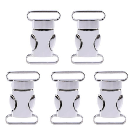 5pcs Buckle Webbing Survival Bracelet Side Release Buckle 20mm (Silver)