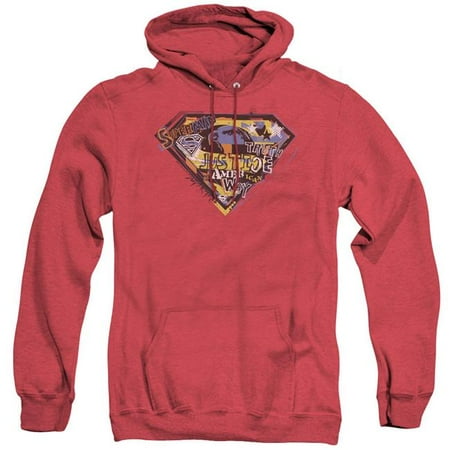 Trevco Sportswear SM1631-AHH-3 Superman & American Way Adult Heather Hoodie, Red - Large