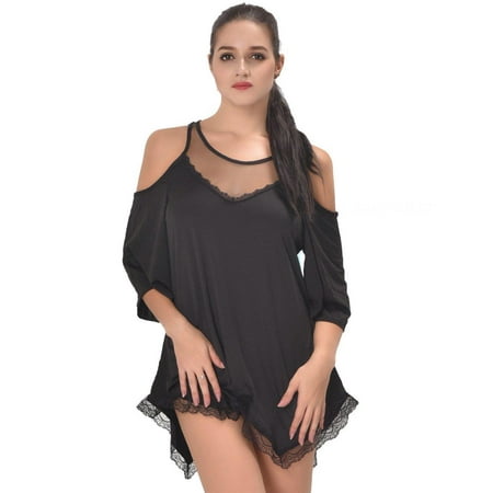Womens Sexy Lingerie Plus Size V-neck Chemise Modal Mesh Babydoll Strapless Mid Sleeve Nightgown Women s Lingerie Plus Size V Neck Shirts Modal Mesh Straps. Black XL
Womens Sexy Lingerie Plus Size V-neck Chemise Modal Mesh Babydoll Strapless Mid Sleeve Nightgown Women s Lingerie Plus Size V Neck Shirts Modal Mesh Straps. Black XL