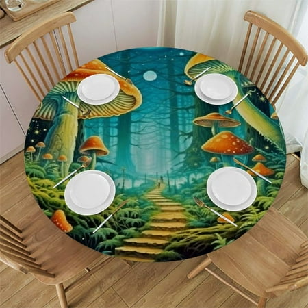 SHERONV Mushrooms Plants Round Tablecloth Stain Resistant Washable Indoor Outdoor Kitchen Dining Wedding Parties 100% Polyester for Picnic Farmhouse Tables 54 -58 
SHERONV Mushrooms Plants Round Tablecloth Stain Resistant Washable Indoor Outdoor Kitchen Dining Wedding Parties 100% Polyester for Picnic Farmhouse Tables 54 -58