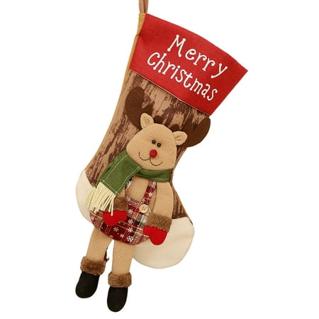 Decorative Socks Candy Bag Christmas Stocking Pendant for Gift