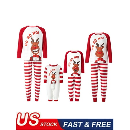 Family Christmas Pajamas Matching Set Cartoon Elk Print Long-Sleeve Tops with Striped Pants Sleepwear for Adult Kid Baby
Family Christmas Pajamas Matching Set Cartoon Elk Print Long-Sleeve Tops with Striped Pants Sleepwear for Adult Kid Baby