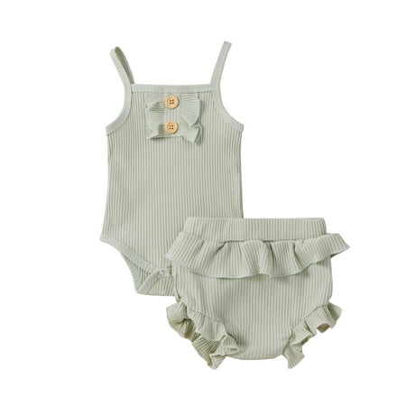 Baby Girls Clothes Baby Essentials Newborn Infant Baby Girl Sleeveless Solid Romper Bodysuit+Ruffles Shorts Outfits on Clearance
Baby Girls Clothes Baby Essentials Newborn Infant Baby Girl Sleeveless Solid Romper Bodysuit+Ruffles Shorts Outfits on Clearance