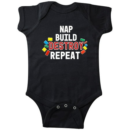 

Inktastic Nap Build Destroy Repeat with Colorful Building Blocks Gift Baby Boy or Baby Girl Bodysuit