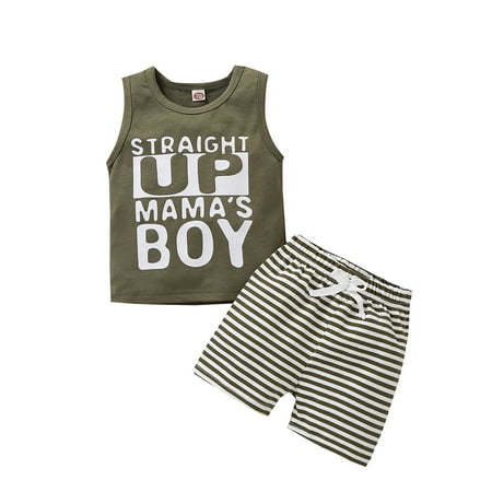 Toddler Baby Boy Striped Outfits Set Summer Mama s Boy T-Shirt Tops Vest High Waist Shorts Pants Tracksuit
Toddler Baby Boy Striped Outfits Set Summer Mama s Boy T-Shirt Tops Vest High Waist Shorts Pants Tracksuit