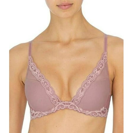 NATORI Spanish Rose Feathers Contour Plunge Bra US 36G UK 36F NWOT