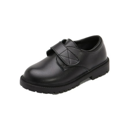 

Crocowalk Children Oxfords Wedding Leather Shoe Uniform Dress Shoes Kids Boy Flats Formal Lightweight School Black Magic Tape 9C