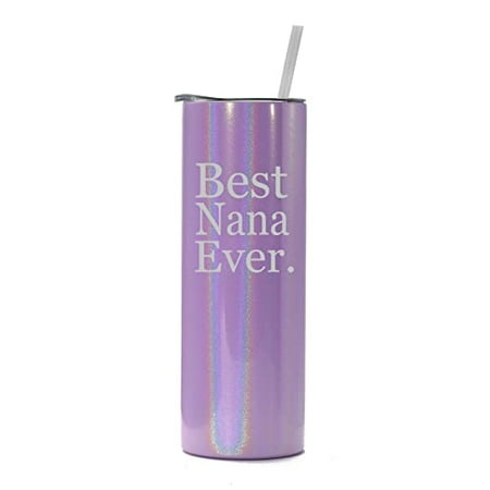 20 oz Skinny Tall Tumbler Stainless Steel Vacuum Insulated Travel Mug Cup With Straw Best Nana Ever Grandma Grandmother (Purple Iridescent Glitter)
20 oz Skinny Tall Tumbler Stainless Steel Vacuum Insulated Travel Mug Cup With Straw Best Nana Ever Grandma Grandmother (Purple Iridescent Glitter)