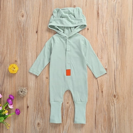 Infant Baby Long Sleeve Jumpsuit Autumn Fashion Solid Color Single-breasted Hooded One Piece Long Pants
Infant Baby Long Sleeve Jumpsuit Autumn Fashion Solid Color Single-breasted Hooded One Piece Long Pants
