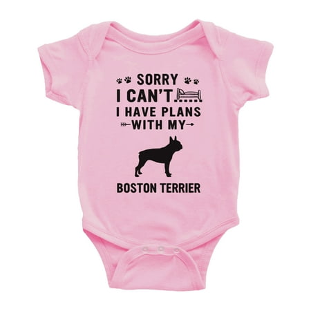 Sorry I Can t I Have Plans With My Boston Terrier Love Pet Dog Cute Baby Romper (Pink 6-12 Months)
Sorry I Can t I Have Plans With My Boston Terrier Love Pet Dog Cute Baby Romper (Pink 6-12 Months)