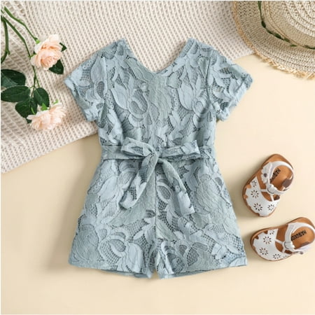 niuredltd toddler kids girls soild lace hollow out short sleeves bowknot romper jumpsuit shorts cloths
niuredltd toddler kids girls soild lace hollow out short sleeves bowknot romper jumpsuit shorts cloths