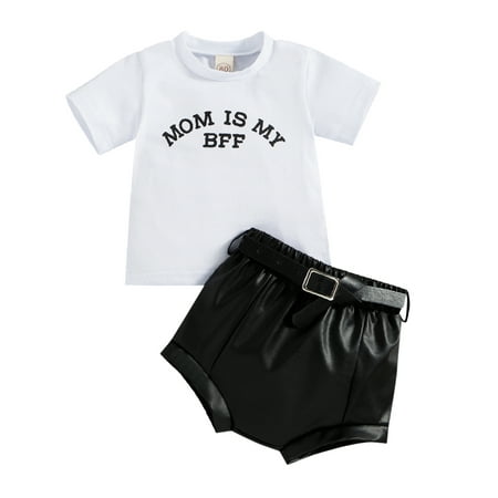 ZIYIXIN Summer Baby Girls 2pcs Clothes Letter Short Sleeve T Shirts+PU Leather Shorts With Belt Sets White 2-3 Years
ZIYIXIN Summer Baby Girls 2pcs Clothes Letter Short Sleeve T Shirts+PU Leather Shorts With Belt Sets White 2-3 Years