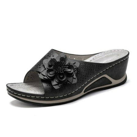 Suede Leather Soft Footbed Orthopedic Arch-Support Sandals For Women Flower Hollow Design Summer Beach Shoes Black 36
Suede Leather Soft Footbed Orthopedic Arch-Support Sandals For Women Flower Hollow Design Summer Beach Shoes Black 36