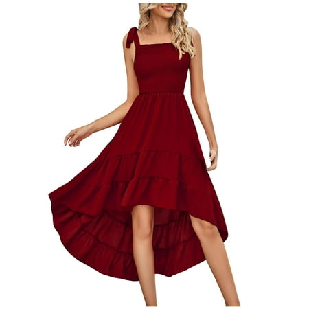 YanHoo Women s Summer Dresses Strap Sleeveless High-low Ruffle A-Line Dress Beach Square Neck Maxi Dress
YanHoo Women s Summer Dresses Strap Sleeveless High-low Ruffle A-Line Dress Beach Square Neck Maxi Dress
