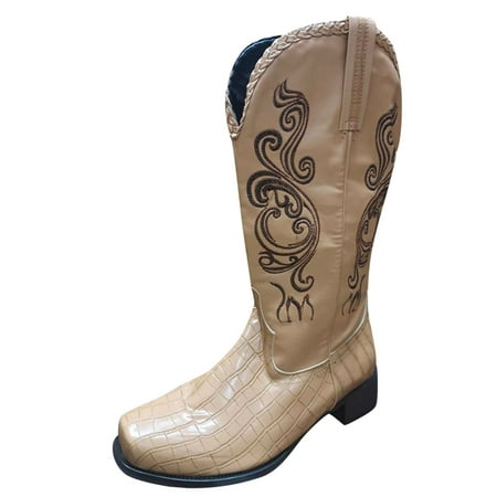 Booties Shoes Heels Women Retro Slip On Round Embroidery Toe Print Middle Women s Boots
Booties Shoes Heels Women Retro Slip On Round Embroidery Toe Print Middle Women s Boots