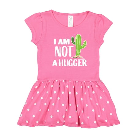 Inktastic I Am Not a Hugger with Cactus Gift Toddler Girl Dress