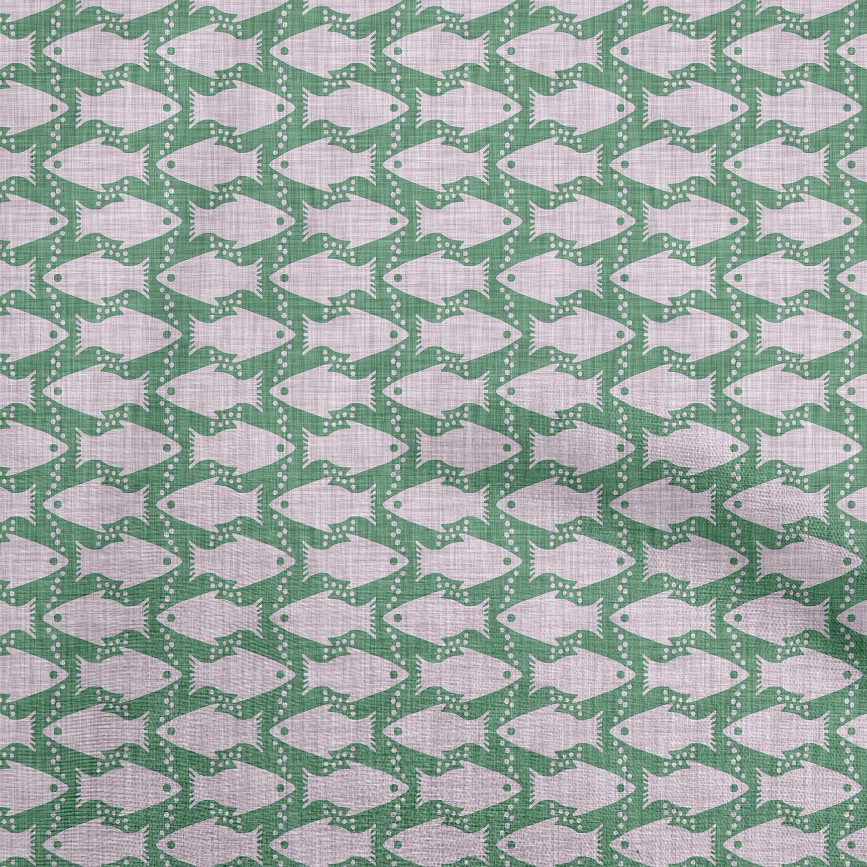 Oneoone Viscose Chiffon Green Fabric Block Fabric For Sewing Printed