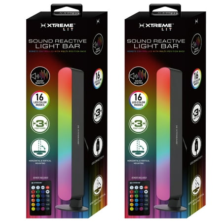 Xtreme Multicolor Horizontal/Vertical LED Light Bar Works Anywhere Customizable 2-Pack
Xtreme Multicolor Horizontal/Vertical LED Light Bar Works Anywhere Customizable 2-Pack