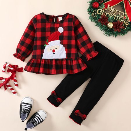 FZM Christmas Toddler Girls Christmas Long Sleeve Plaid Cartoon Santa Embroidered Ruffles T Shirt Tops Pants Outfits
FZM Christmas Toddler Girls Christmas Long Sleeve Plaid Cartoon Santa Embroidered Ruffles T Shirt Tops Pants Outfits