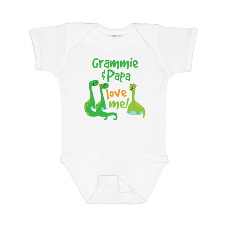 Inktastic Grammie and Papa Love Me Dinosaur for Grandson Gift Baby Boy Bodysuit