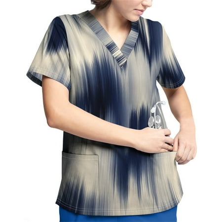 Plus Size Printed Scrub Working Uniform Tops For Women V-Neck Short Sleeve T-Shirts Workwear Tee With Pockets
Plus Size Printed Scrub Working Uniform Tops For Women V-Neck Short Sleeve T-Shirts Workwear Tee With Pockets
