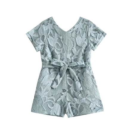 Seyurigaoka Toddler Baby Girls Summer Lovely Romper Short Sleeve Crew Neck Lace Flower Short Lace Jumpsuits with Belt
Seyurigaoka Toddler Baby Girls Summer Lovely Romper Short Sleeve Crew Neck Lace Flower Short Lace Jumpsuits with Belt