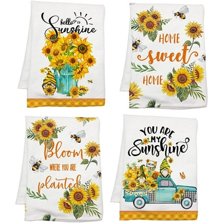 SPXUBZ Kitchen Towels Sunflower Gnome Bee Blue Truck Sayings for Home Kitchen Decor Housewarming Gift Towel Set of 4
SPXUBZ Kitchen Towels Sunflower Gnome Bee Blue Truck Sayings for Home Kitchen Decor Housewarming Gift Towel Set of 4
