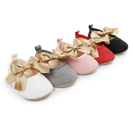 Baby Girls Bow Soft Soles Lovely Toddler Anti-Slip Princess Shoes