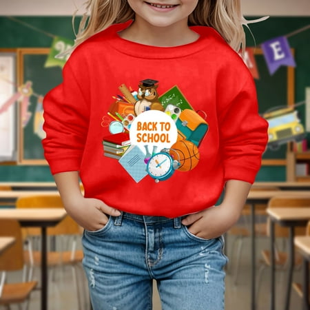 CHAOLEI Back To School Season Girls Sweatshirt Winter Fashion Long Sleeve Warm Comfortable Top Cartoon Pattern Campus Casual Wear -Red 8-10 Years
CHAOLEI Back To School Season Girls Sweatshirt Winter Fashion Long Sleeve Warm Comfortable Top Cartoon Pattern Campus Casual Wear -Red 8-10 Years