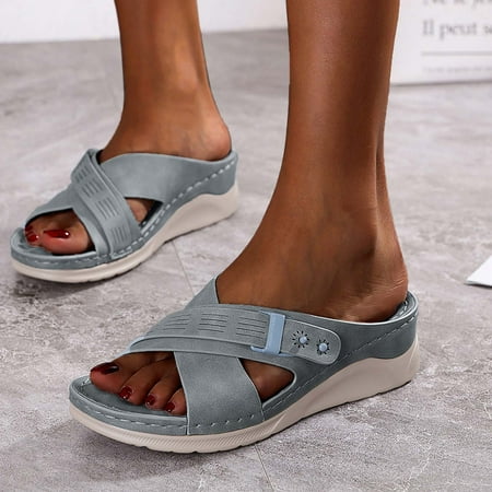 Women Sandals Clearance 2023! Pejock Women s Platform Wedge Sandals with Arch Support Fashion Casual Shoes Breathable Thick-soled Outdoor Sandals Summer Athletic Outdoor Beach Sandals
Women Sandals Clearance 2023! Pejock Women s Platform Wedge Sandals with Arch Support Fashion Casual Shoes Breathable Thick-soled Outdoor Sandals Summer Athletic Outdoor Beach Sandals