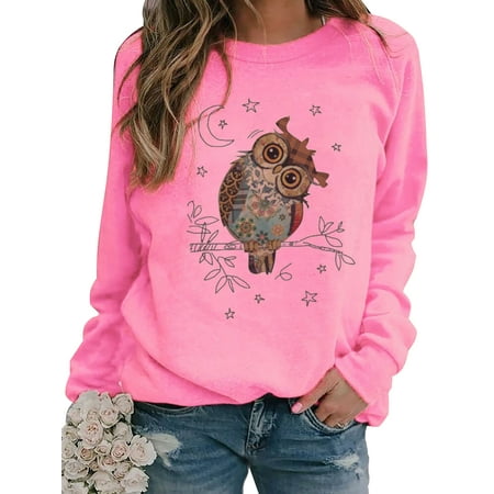 UKAP Women Owl Print Long Sleeve Tops Casual Crew Neck Comfy Pullover Blouses T Shirts Pajama Lounge Wear Shirts
UKAP Women Owl Print Long Sleeve Tops Casual Crew Neck Comfy Pullover Blouses T Shirts Pajama Lounge Wear Shirts
