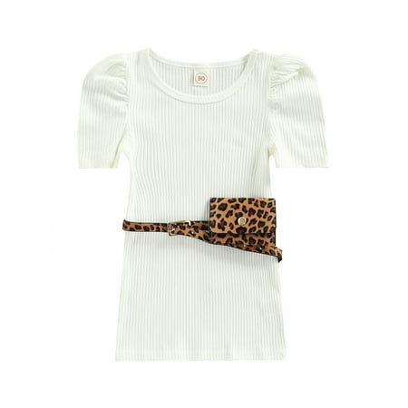 Nokpsedcb Kids Baby Girls Dress Summer Puff Short Sleeve Round Neck Knit Straight Dress with Leopard Wasit Bag White 5-6 Years
Nokpsedcb Kids Baby Girls Dress Summer Puff Short Sleeve Round Neck Knit Straight Dress with Leopard Wasit Bag White 5-6 Years