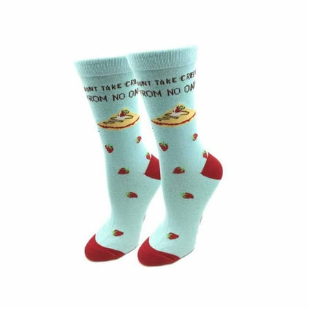 Don t Take Crepe One Size Fits Most Light Blue Ladies Crew Socks