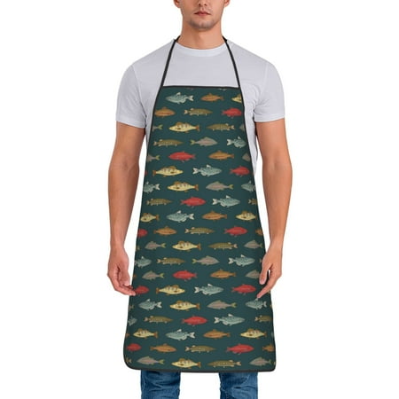 Wukai River Freshwater Fish Print Aprons Adjustable Bib Aprons Cooking Kitchen Chef Apron for Women and Men
Wukai River Freshwater Fish Print Aprons Adjustable Bib Aprons Cooking Kitchen Chef Apron for Women and Men